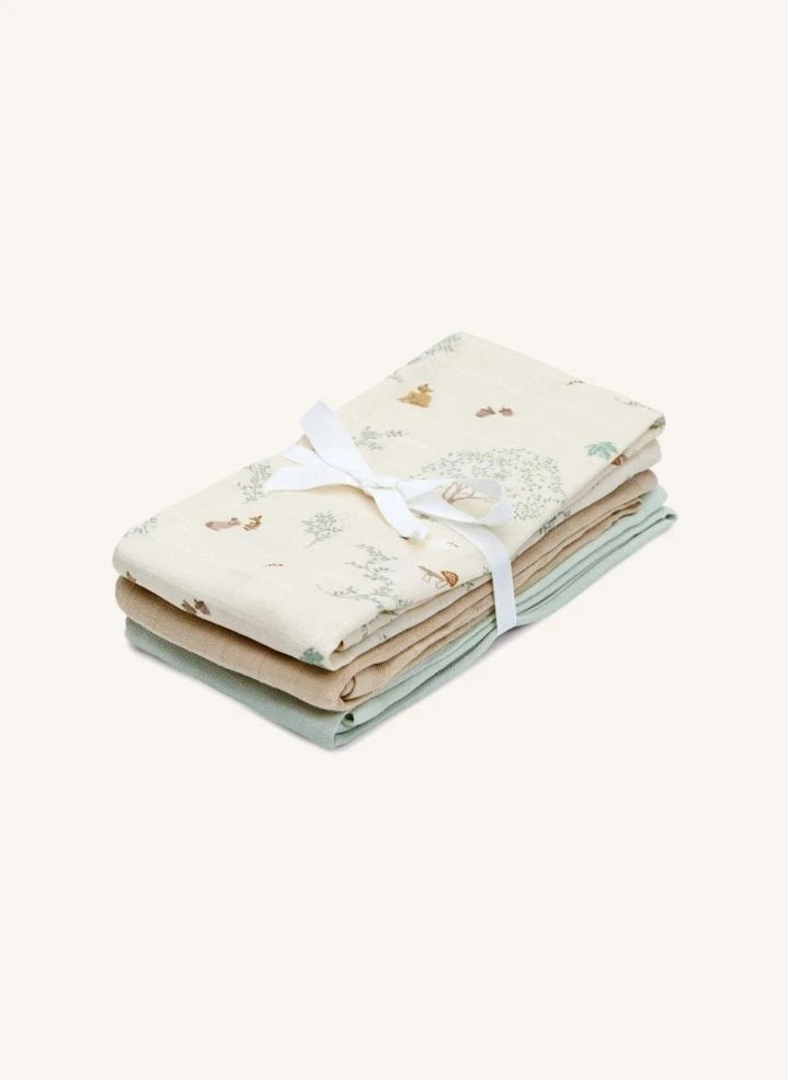 Cam Cam - Woodland Muslin Baby Tücher - 3er Set | Ecru