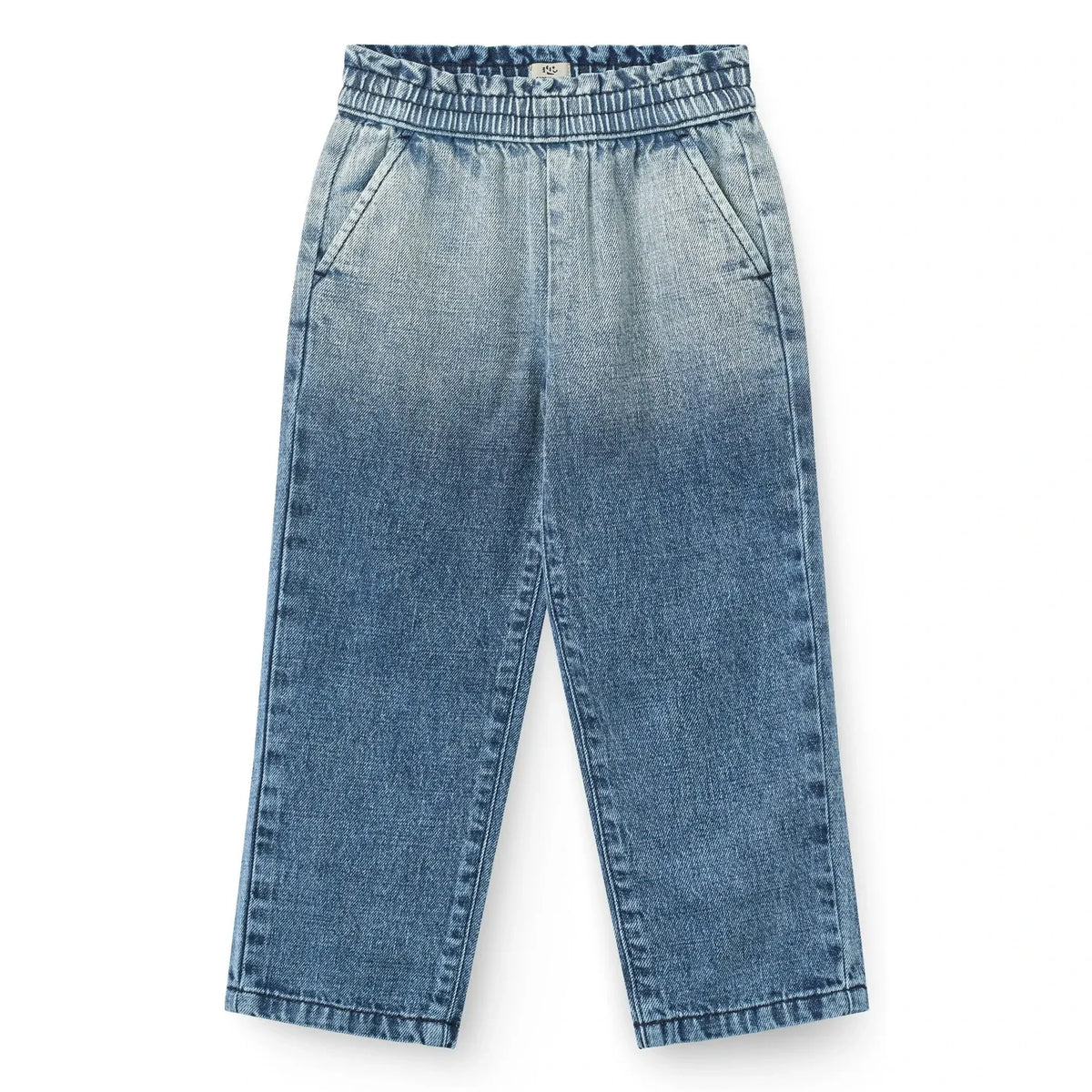 Copenhagen Colors - Jeans-Block-Spray aus Bio-Baumwolle mit Schleifen-Detail | Blau