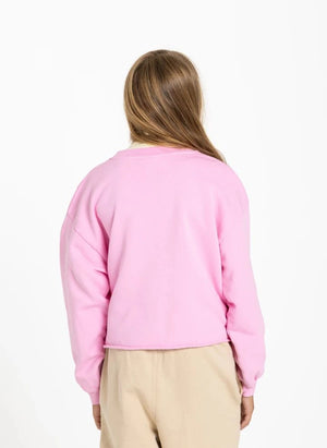 Smallable Kid - Plum "Keep On Moving" Organic Baumwoll-Sweatshirt | Verblasstes Rosa