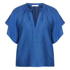 By Bar - Vina Glanzbluse | Königsblau