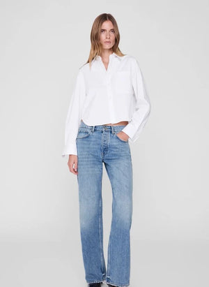 Anine Bing - Scott Baumwoll-Crop-Shirt | Weiß