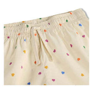 Molo - Lexi Hearts Bio-Baumwolle Kurzpyjama | Ecru