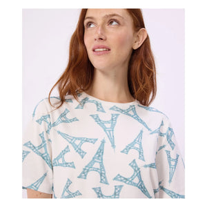 Petit Bateau - Pyjama-Shorts Eiffelturm | Weiß