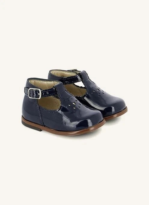Tartine et Chocolat - Lackleder-Babyschuhe mit Schleife | Marineblau