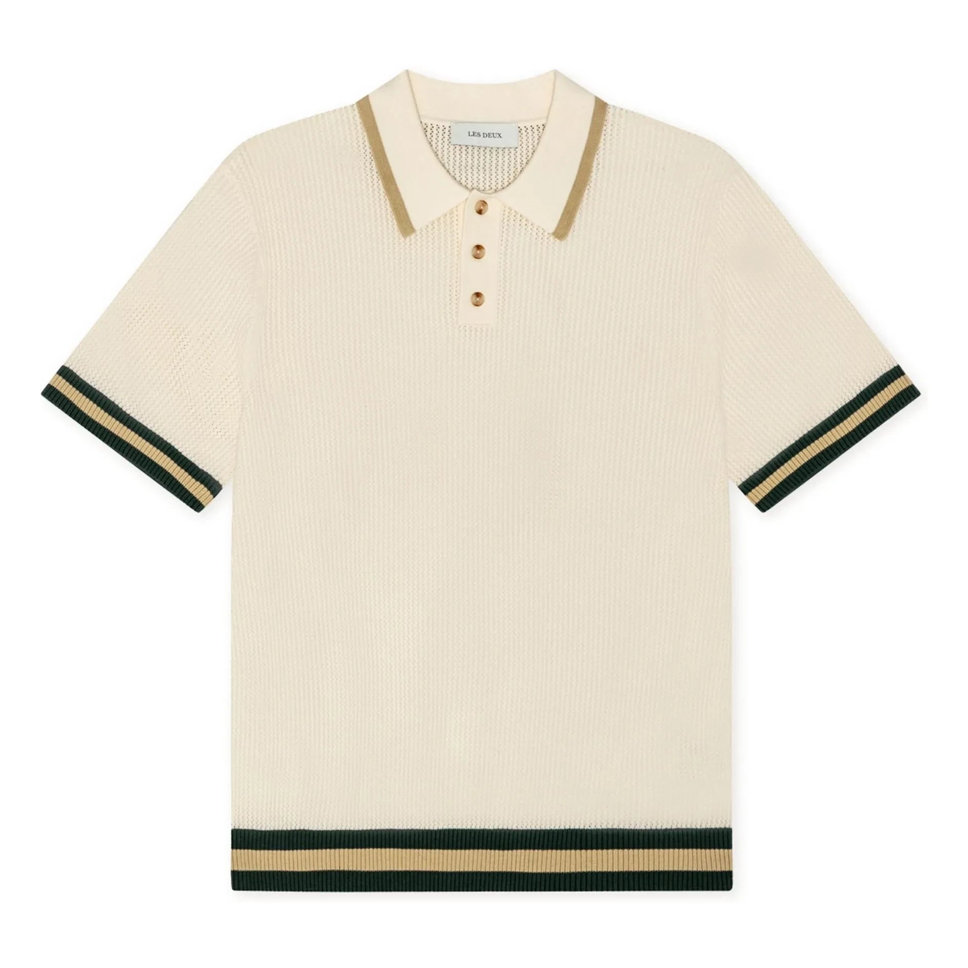 Les Deux - Polo Spitzenstrick | Gebrochenes Weiß