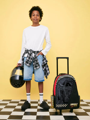 Smiggle - Pit Stop Işıklı Tekerlekli Çekçekli ve Sırt Çantası