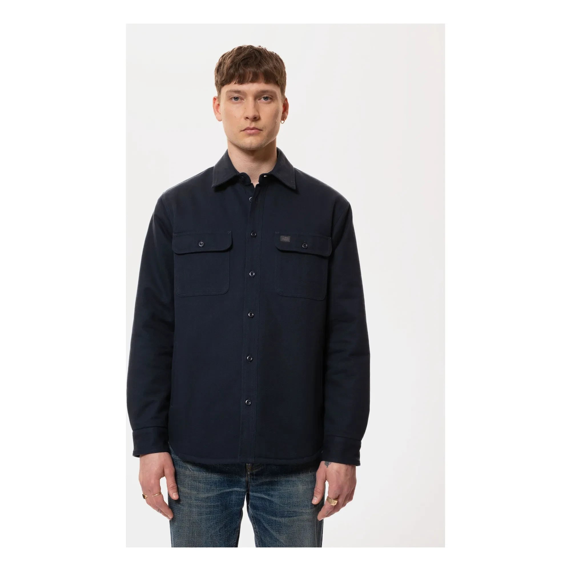 Nudie Jeans - Glenn gefüttertes Overshirt | Dunkelblau