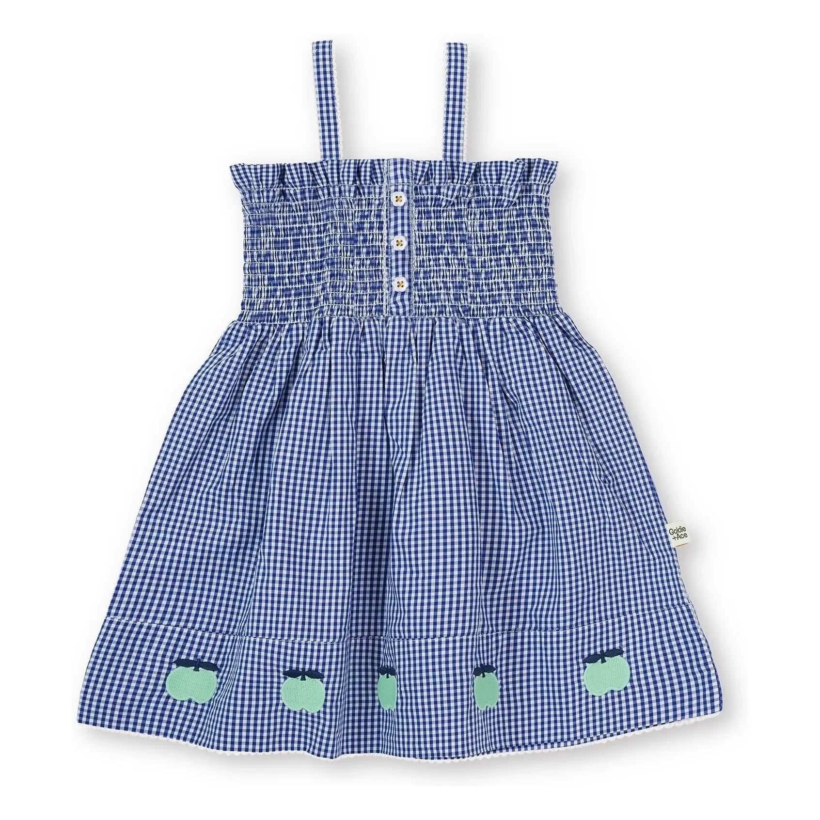 Goldie + Ace - Gingham Gerafftes Kleid | Blau