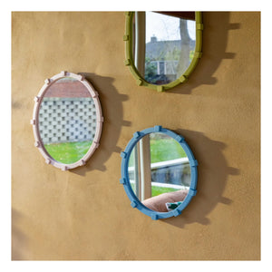 &Klevering - Chunk runder Spiegel | Hellrosa