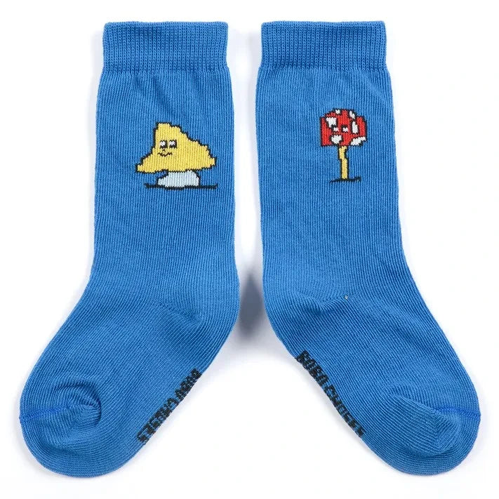 Bobo Choses – Socken aus Bio-Baumwolle mit Pilzmotiven | Blau
