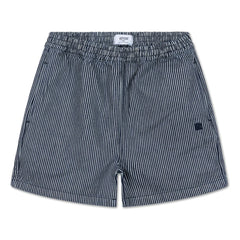Repose AMS - Gestreifte Shorts aus Bio-Baumwolle mit elastischem Bund | Blau