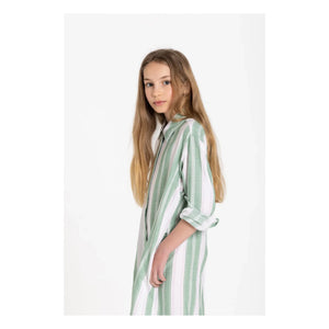 Smallable Kid - Gestreiftes Leya Hemdkleid | Minzgrün