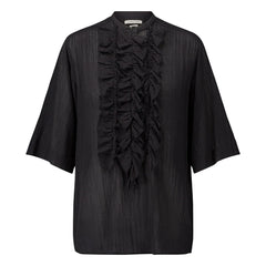 Laurence Bras - Bluse Magrita Kurz Baumwolle | Schwarz