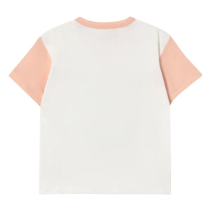 Tinycottons – Giverny Farbblock-T-Shirt aus Bio-Baumwolle | Puderrosa