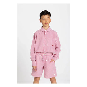 Smallable Kid - Gestreifte Tom Shorts | Kirschrot