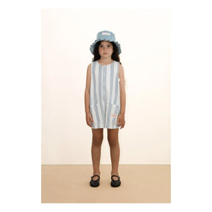 Tinycottons - Overall aus blauem Twill mit feinen Streifen