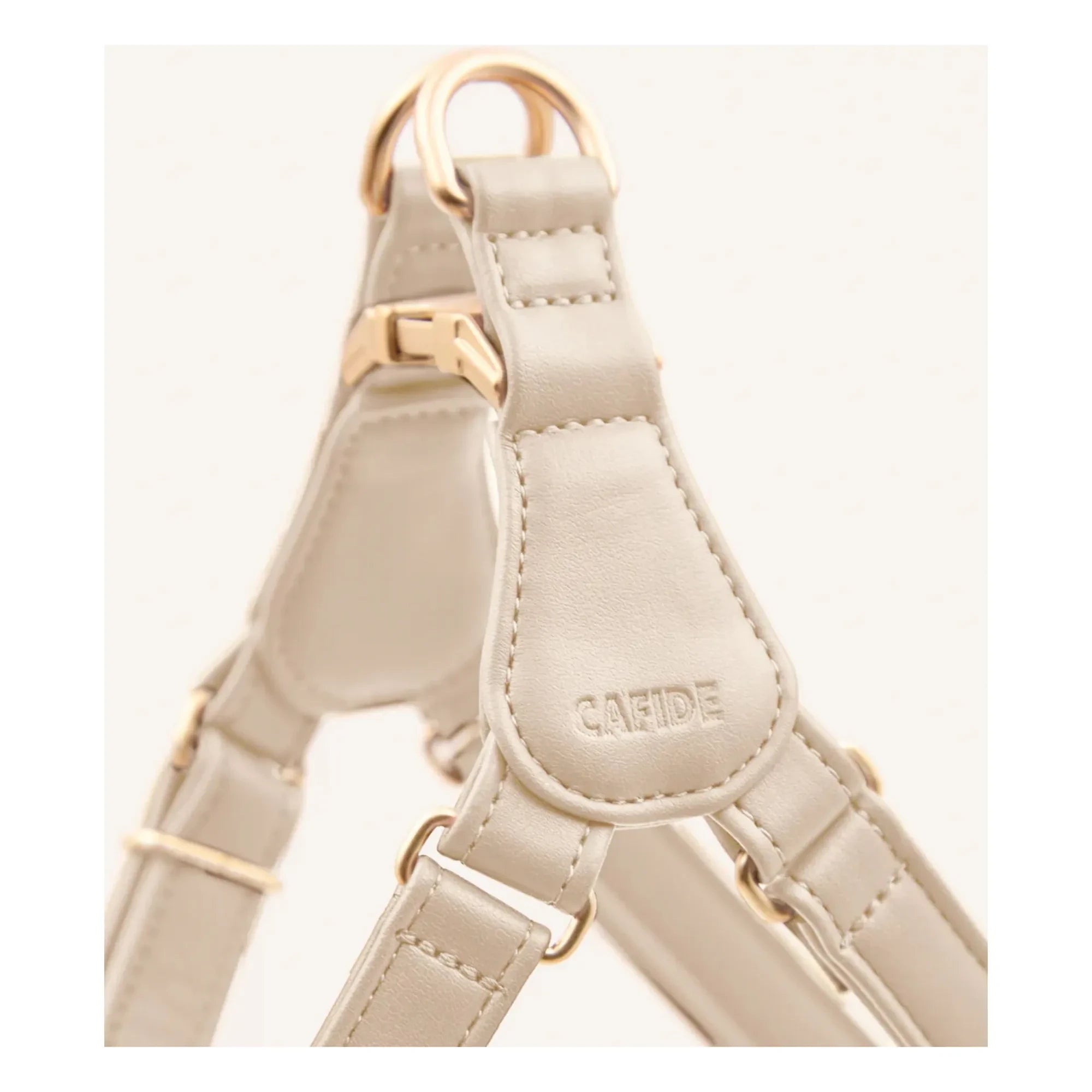 Cafide - Veganes Hundebrustgeschirr aus Leder | Beige