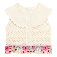 Louise Misha - Elea Maille Besticktes Oberteil | Creme