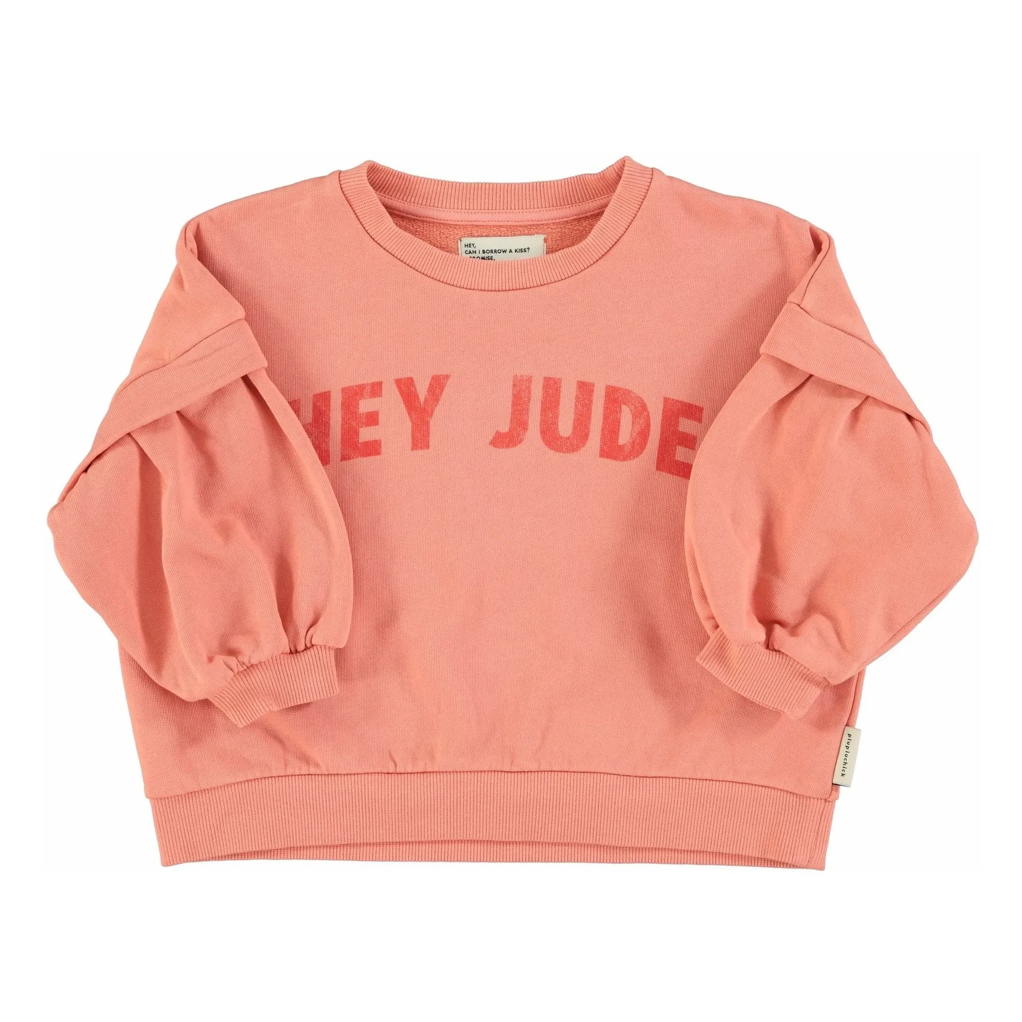 Piupiuchick - Hey Jude Rüschen-Sweatshirt aus Bio-Baumwolle | Koralle