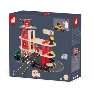 Janod - Spielzeug-Feuerwehrwache