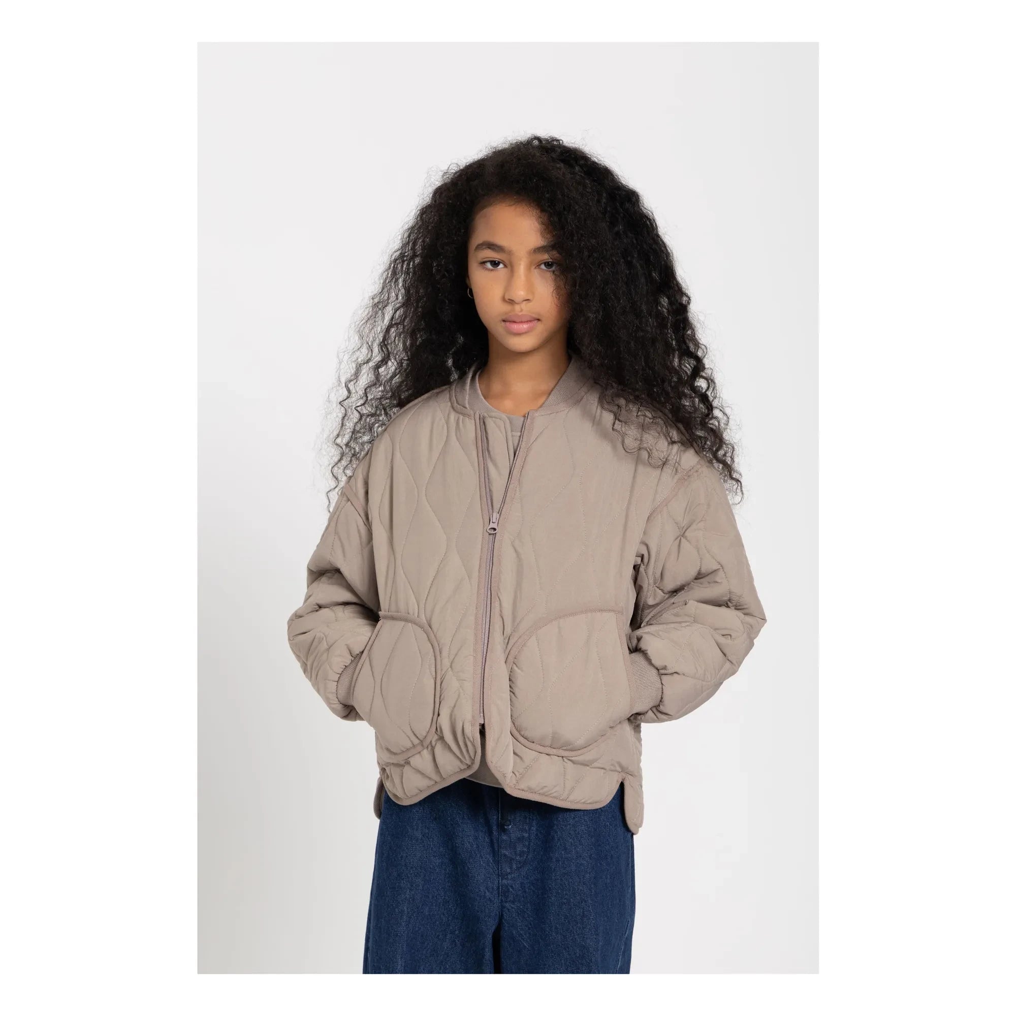 Smallable Kid - Wooly Stepp Bomberjacke | Taupe Grau