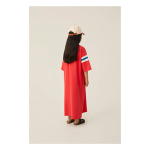 The Campamento - Oversize-Kontraststreifen-Kleid | Rot