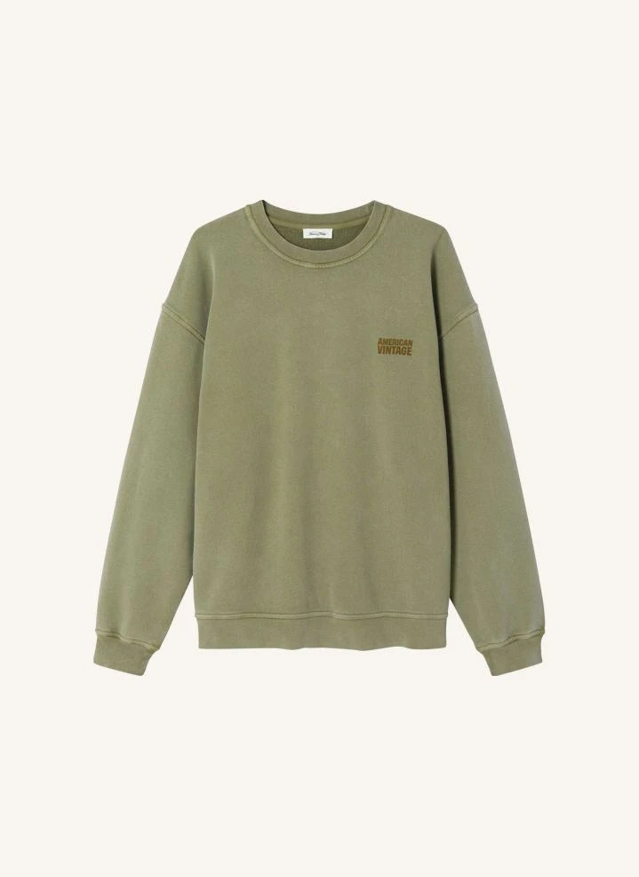 American Vintage - Plizzy Rundhals-Sweatshirt | Khaki
