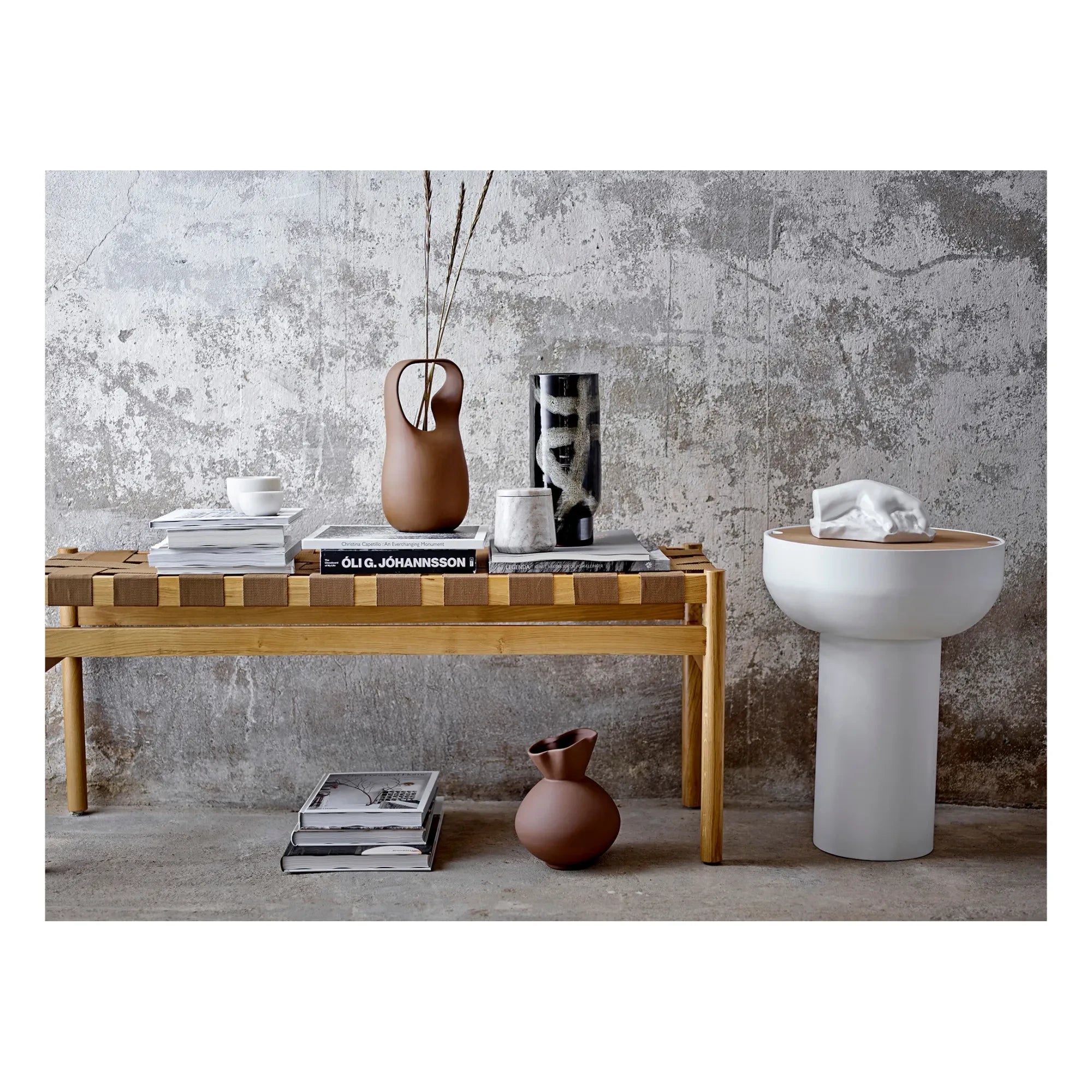 Bloomingville - Nicita Steingutvase | Haselnuss