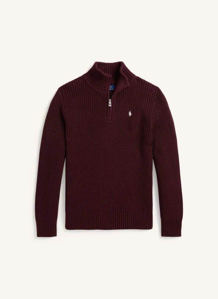 Ralph Lauren - Logo Trucker-Hals Pullover | Bordeaux