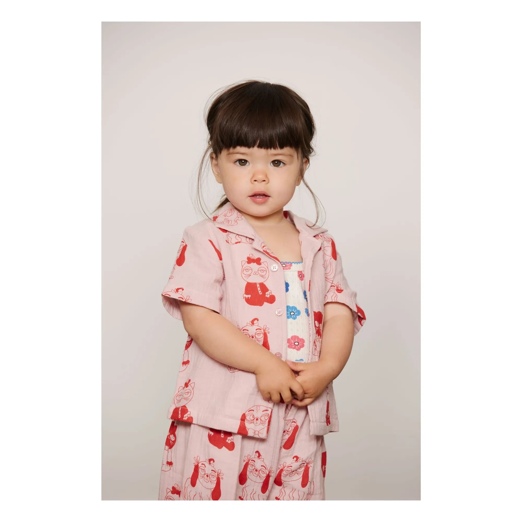 Mini Rodini - Bio-Baumwollhose mit Tiermuster | Rosa