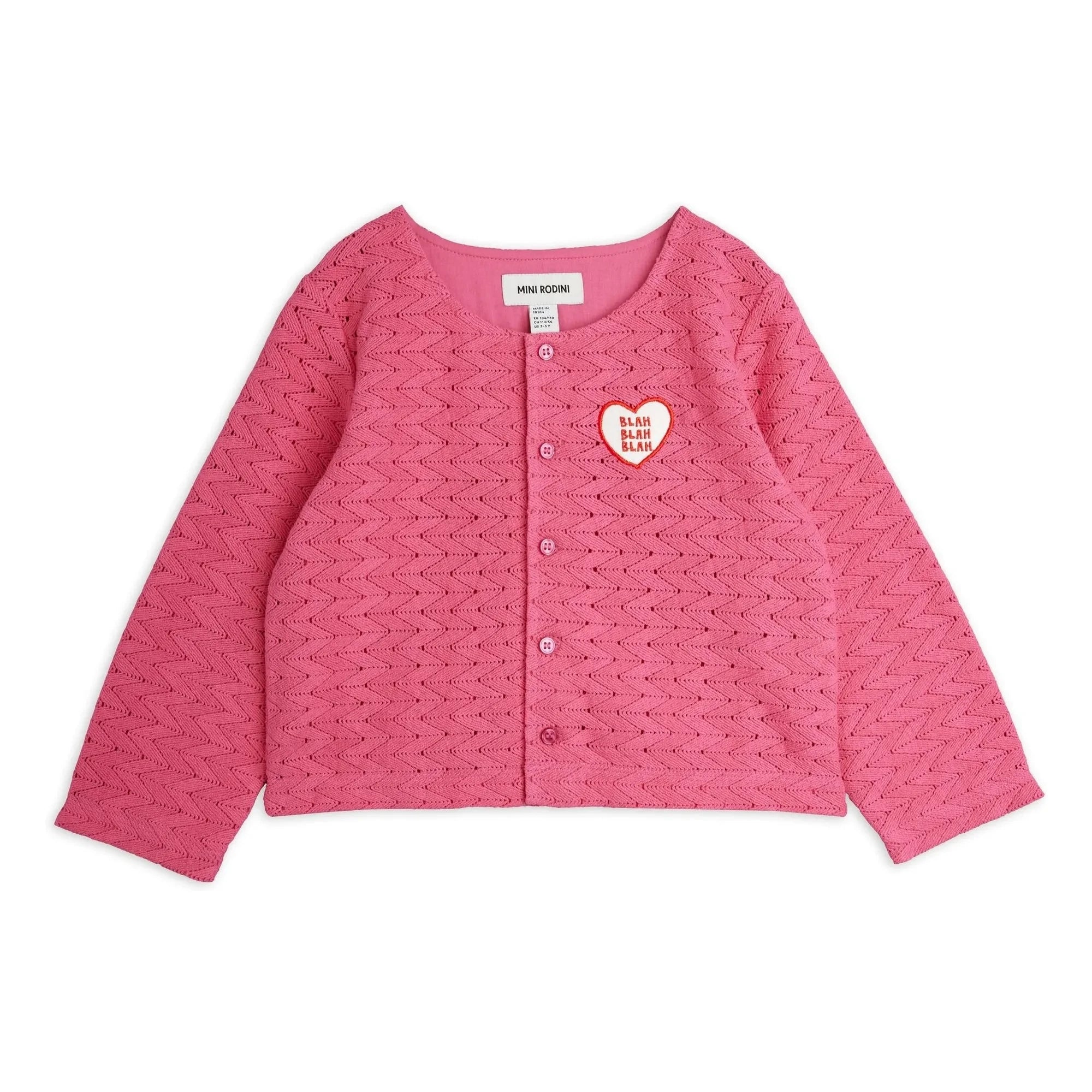 Mini Rodini - Bio-Baumwoll-Spitzenstrickjacke | Rosa
