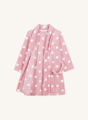 Petit Bateau - Morgenmantel mit Herzmuster | Rosa