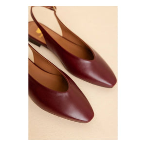 Bobbies - Anouk Leder-Ballerina | Granatrot