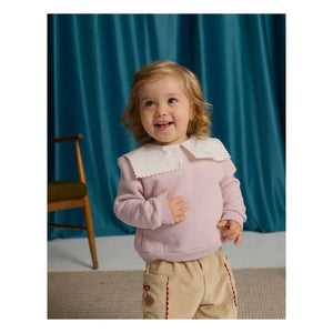 Gingersnaps - Clarita nakışlı yaka sweatshirt | Pembe