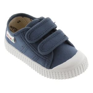 Victoria - Tiras Canvas Velcro Turnschuhe | Blau