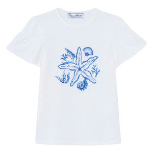 Tartine et Chocolat - Perlen-Seestern-T-Shirt | Weiß
