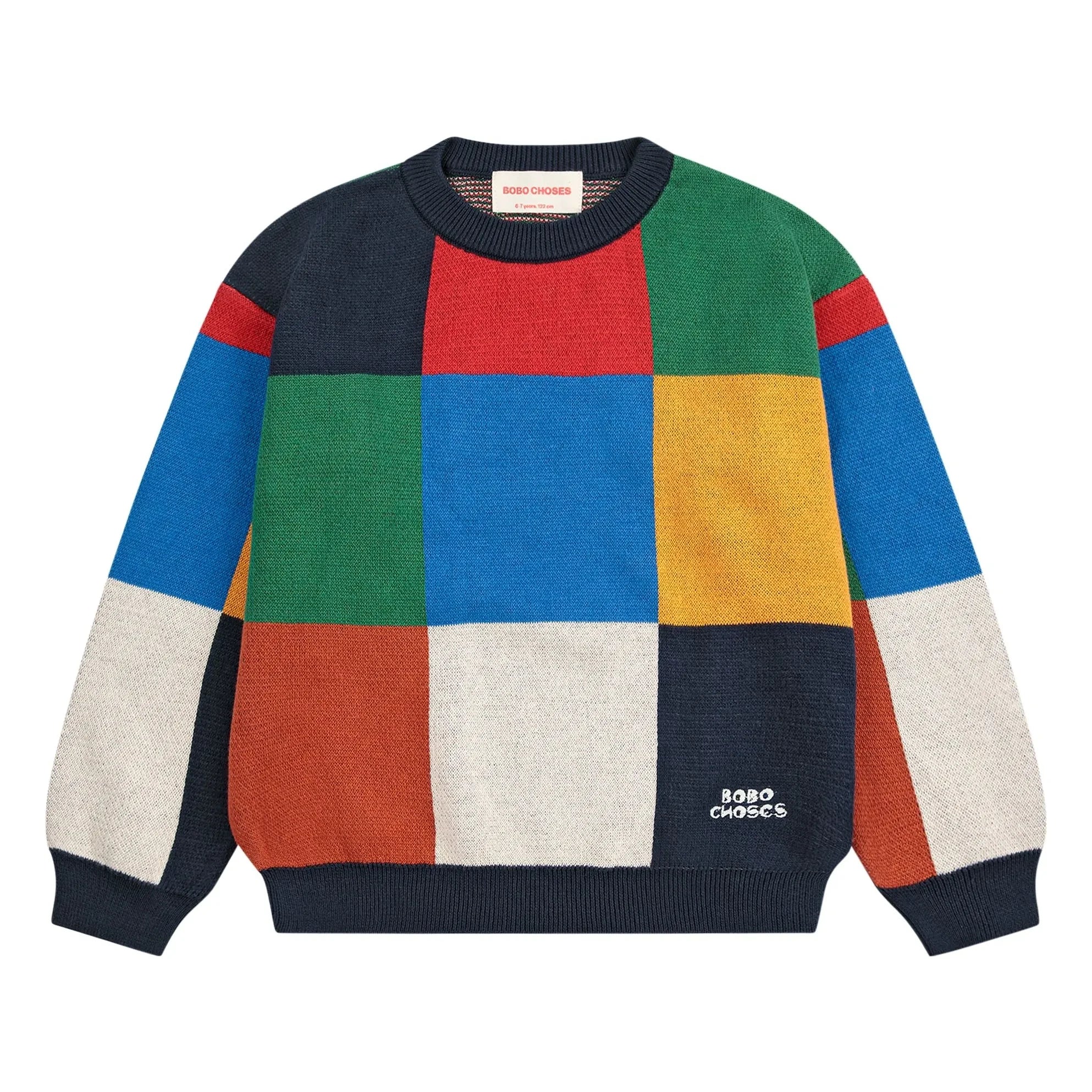 Bobo Choses - Karierter Bio-Baumwollpullover | Blau