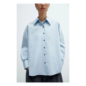 Cordera - Oversize Baumwollhemd | Hellblau