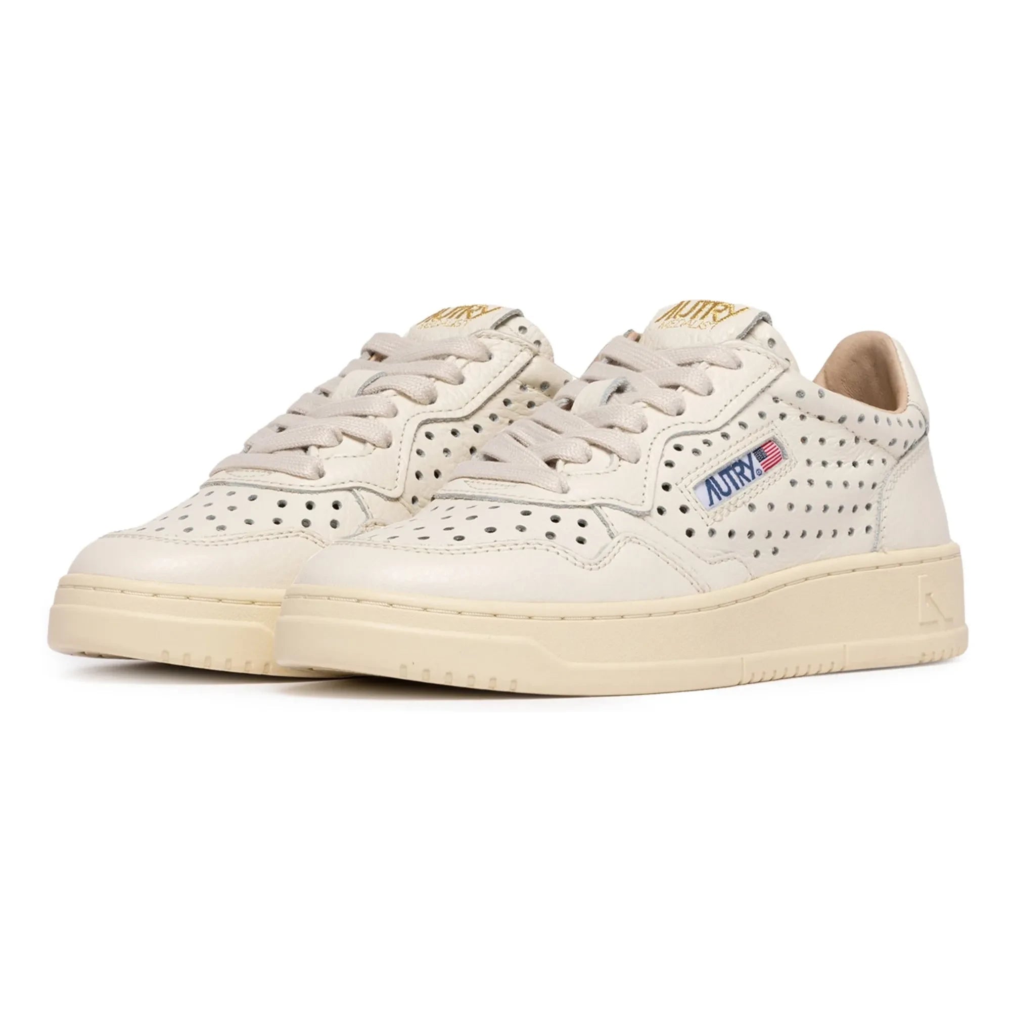 Autry - Medalist Low Openwork Ledersneaker | Creme