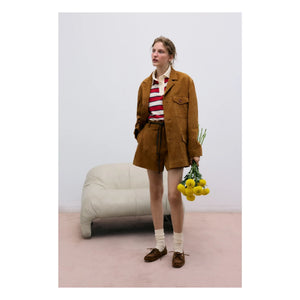 the new society - Acacia Gestreiftes Baumwoll-Polo | Rot