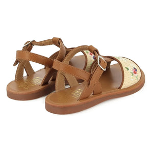 Pom d'Api - Sandalen Plagette Raphia Brod | Creme