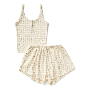 Soor Ploom - Favori Blumen-Set aus Bio-Baumwoll-Top und Shorts | Puderrosa