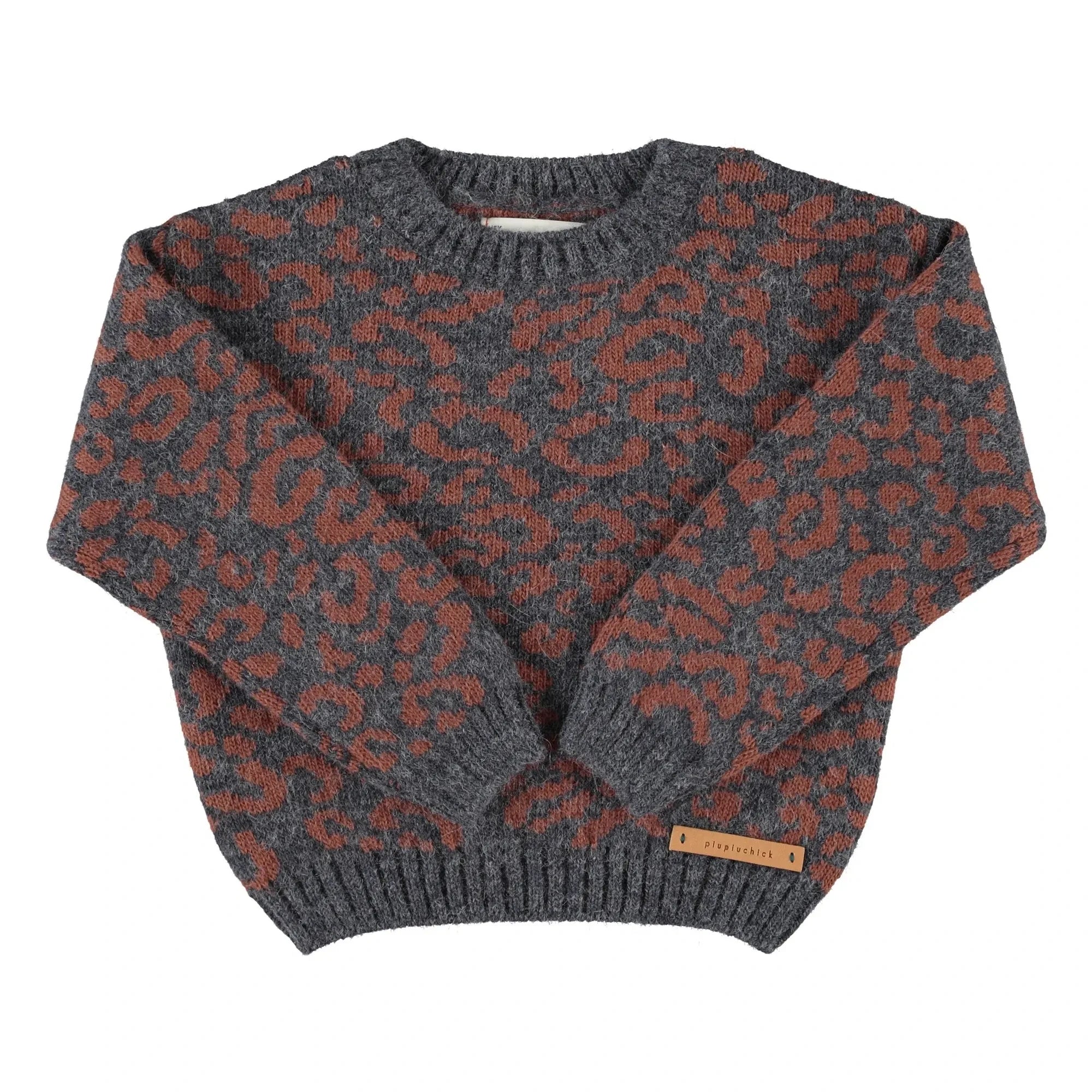 Piupiuchick - Leoparden-Pullover | Anthrazitgrau