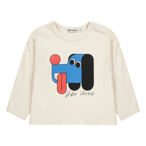 Bobo Choses - T-Shirt aus Bio-Baumwolle mit Hund | Ecru