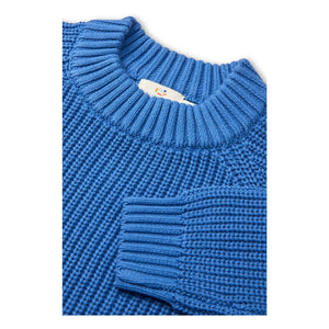 Copenhagen Colors - Gerippter Bio-Baumwoll-Pullover | Azurblau