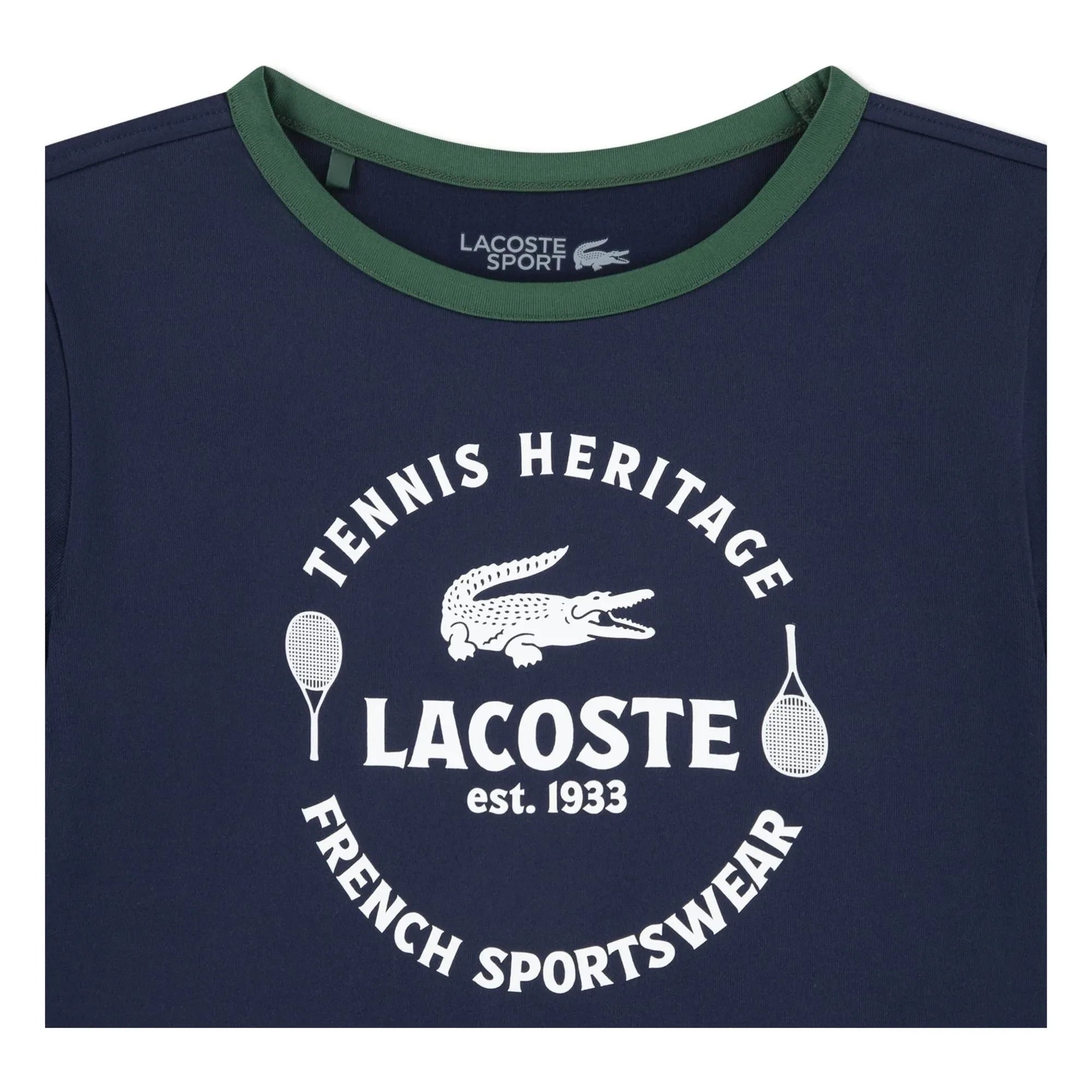 Lacoste - Sport-T-Shirt mit Kontrastkragen aus recycelten Fasern | Marineblau