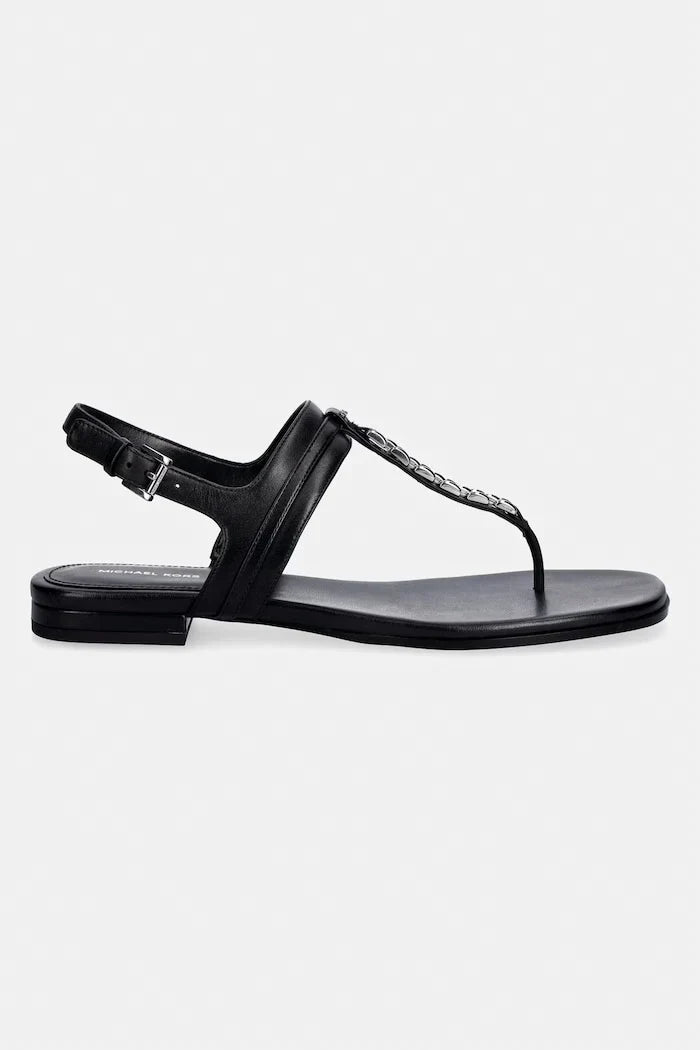 MICHAEL Michael Kors kadın düz tabanlı deri Marcia Thong Sandal