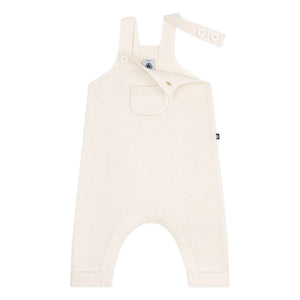 Petit Bateau - Trägerhose aus Wolle | Ecru