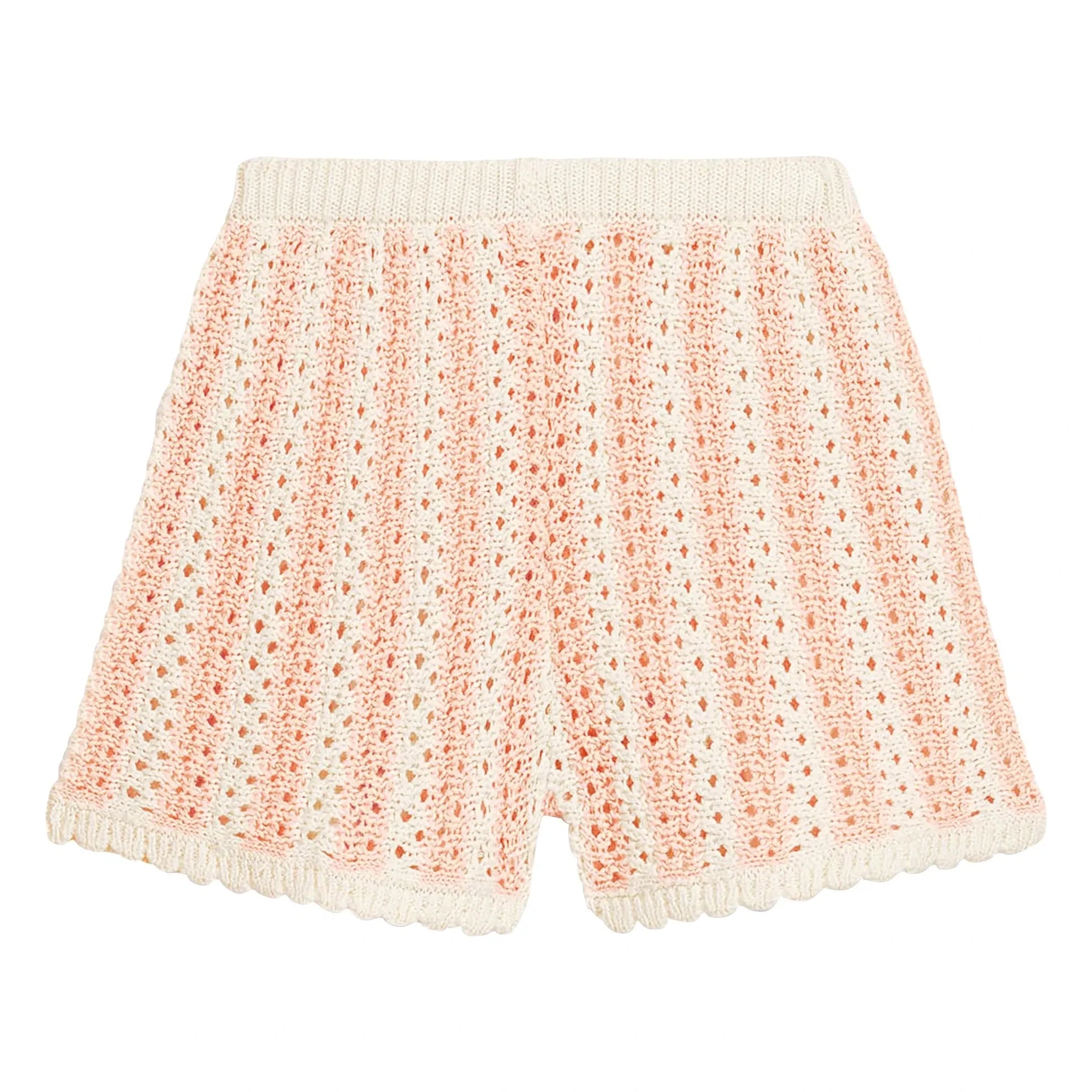 Louise Misha - Mekylane Gestreifte Shorts mit Ajourmuster | Rosa