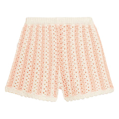 Louise Misha - Mekylane Gestreifte Shorts mit Ajourmuster | Rosa